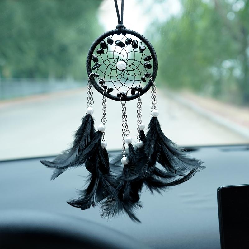 Vintage Creative Feathers Dream Catcher Mini Window Hangings Car Pendants Handmade Wind Chimes For Girls Holidays Gifts