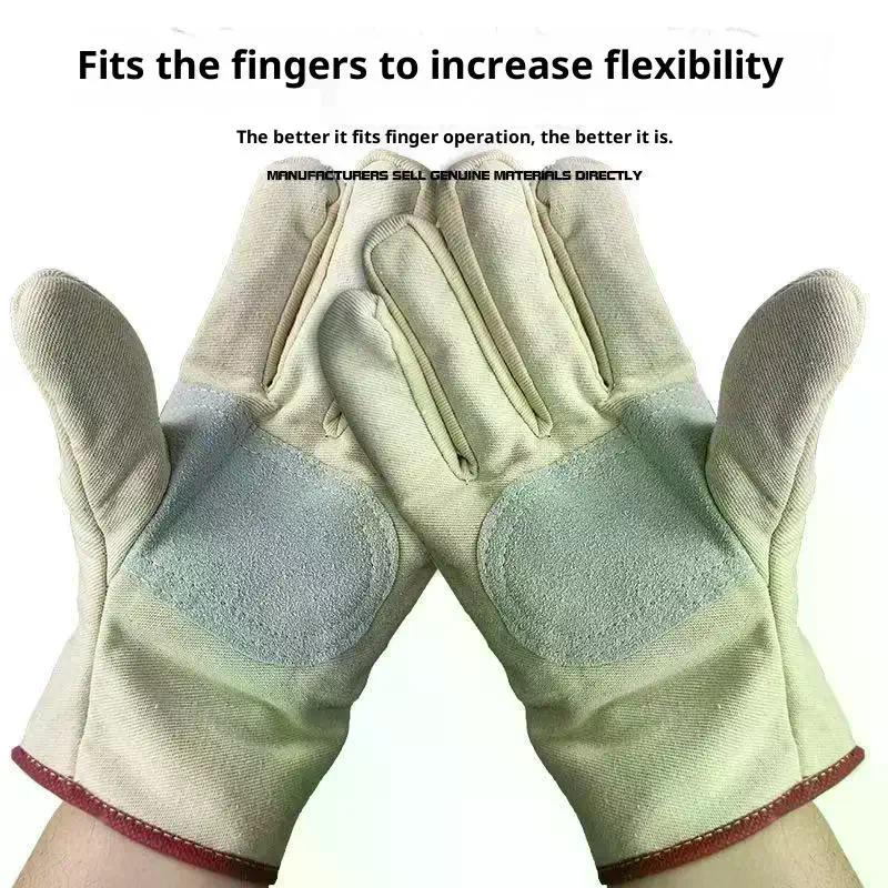 Canvas Gloves Wear-resistant Welder Maintenance Canvas Gloves Double Thickened Protective Labor Protection Gloves Canvas Gloves