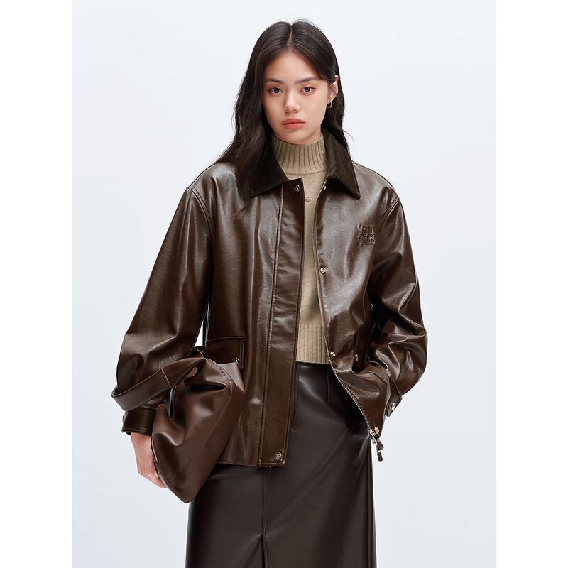 

Женская куртка из ПУ кожи с масляной восковой пропиткой от Peacebird S