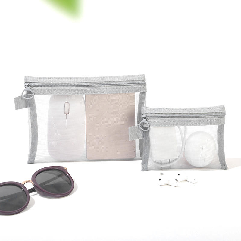 1pcs Transparent Mesh Zipper Cosmetic Bag Women Necessary Organizer Fashion Small Large Black Toiletry Bags Makeup Pouch Case