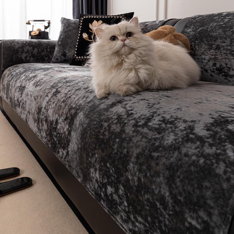 New Plush Sofa Cushion Light Luxury High-End Non-Slip Seat Cushion Autumn And Winter Thickened Leather Sofa Cover Cover Cloth
