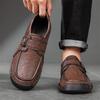 Men's Leather Shoes Slip on Casual Sneakers Flats Walking Shoes