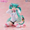 Hatsune Miku Desktop Cute Actionfigur 11cm Neko T-Shirt Ver. Katzenohr-Pyjama Anime-Figur Kawaii Mädchen Modell Spielzeug Geschenke