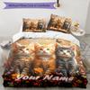 3PC Custom Name Kittens Garden Bedding Set Printed Bedding Set Duvet Cover Closure Includes 1 Duvet Cover & 2 Pillowcases for All Seasons Bedroom