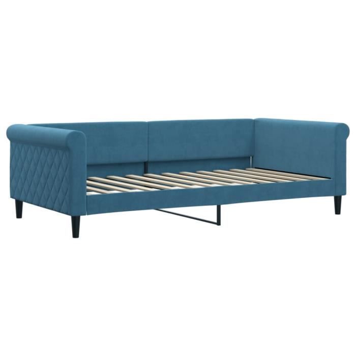 VidaXL Daybed with Mattress Blue 100x200 Cm Velvet 3197753