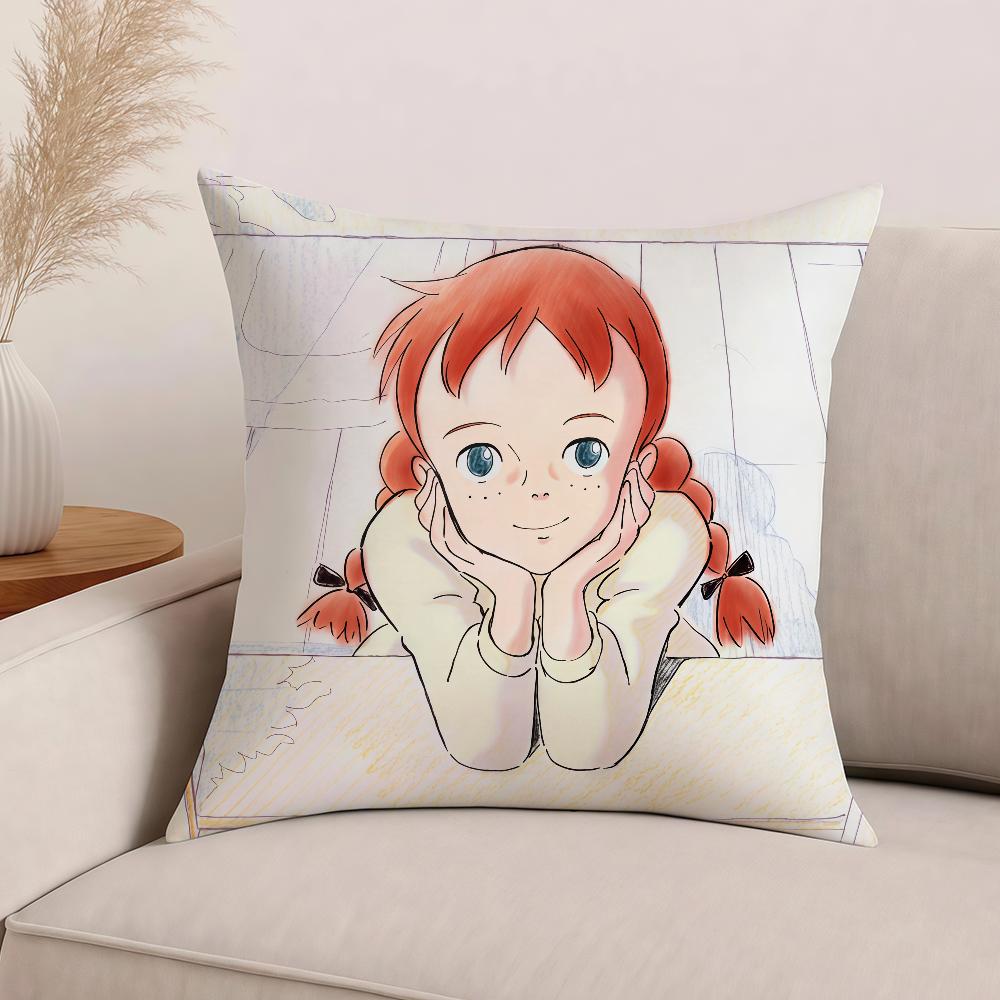Anime Anne with an E Pillow Case Office Cushions Suitable For Sofa Car Bedroom Decorative Cushion Cover
