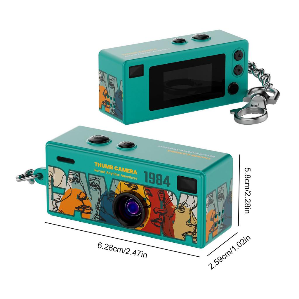 Mini Keychain Thumb Camera with 1080P HD Video Recording and 130 Degree Wide Angle Lens TFT LCD Display Screen for Students 2025