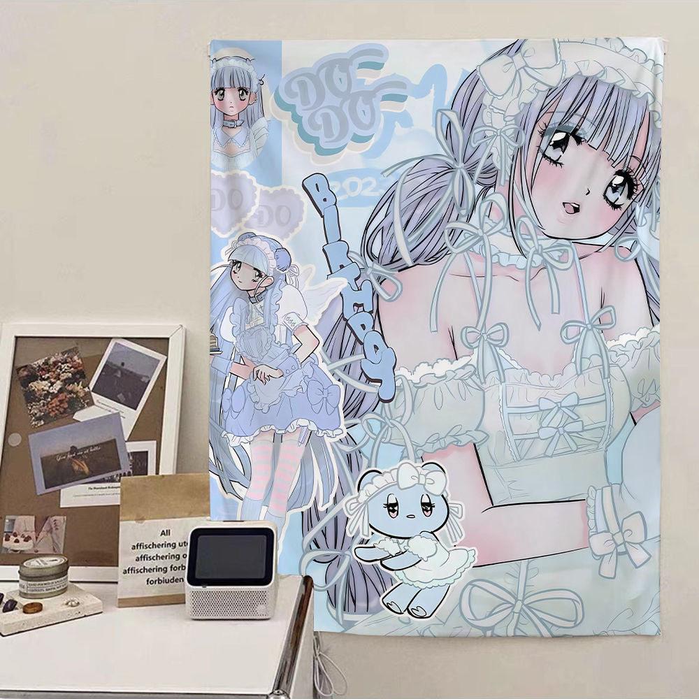 VIKAMA Healing Lolita Anime Girl Wall Hanging Bedroom Dorm Room InstagramStyle Sweet Healing Anime Atmosphere Background