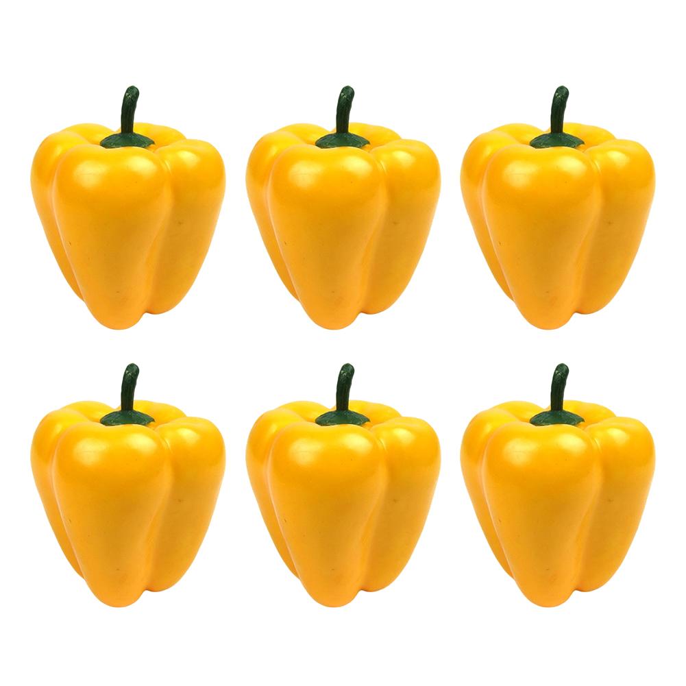 Realistic 6 Pcs Artificial Chili Peppers Simulation Chili Artificial Pepper Fake Vegetables Decoration For Home Kitchen Wall