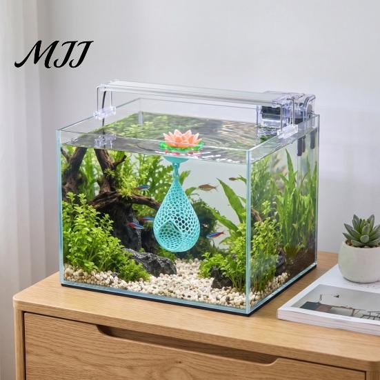 Natural Style Tank Decor Floating Lotus Betta Hide, Aquarium Shrimp Cave, Water Drop Hammock, Resting Ornament Spot & Breeding Cave for Fish