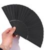 8.27"(21cm) Black Silk Folding Fan Chinese Style Hand Held Bamboo Fans Ribs Home Party Decoration Dance Props Desktop Ornament