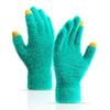 1 Pair Unisex Winter Gloves Thick Plush Five Fingers Non-slip Touch Screen Solid Color Stretchy Heat Retention Cycling Outdoor Activity Gloves