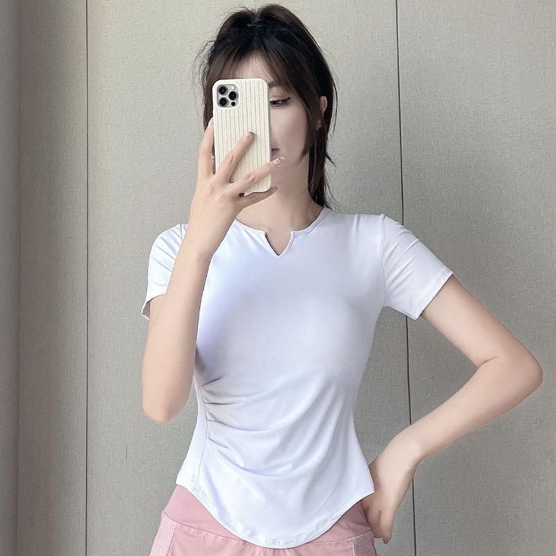 Women's Summer 2025 Slim Fit Ice Silk Sportswear Set: Quick-Dry Top & Fitness Shorts