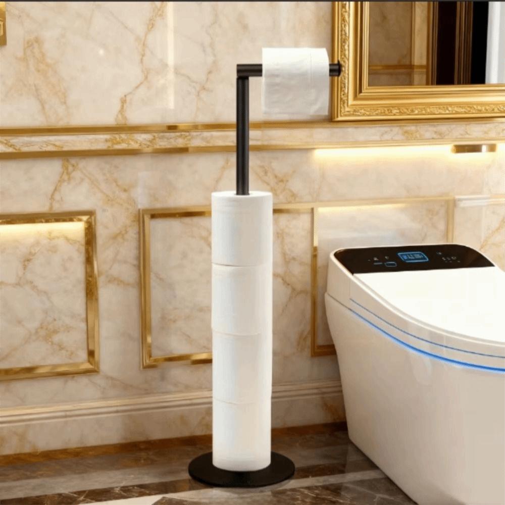 Single Pole Freestanding Toilet Paper Holder Floor Standing Paper Dispenser  Bathroom Use