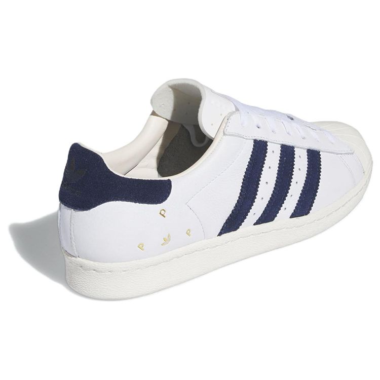 Pop Trading Company x adidas Superstar ADV Weiß Collegiate Navy Herren Sneaker Wolkenweiß Kreideweiß IE3408