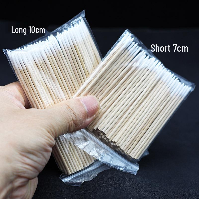 Pointed Tip Microblading Cotton Swabs - 7cm, 100pcs for Eyebrow and Liner Makeup Correction