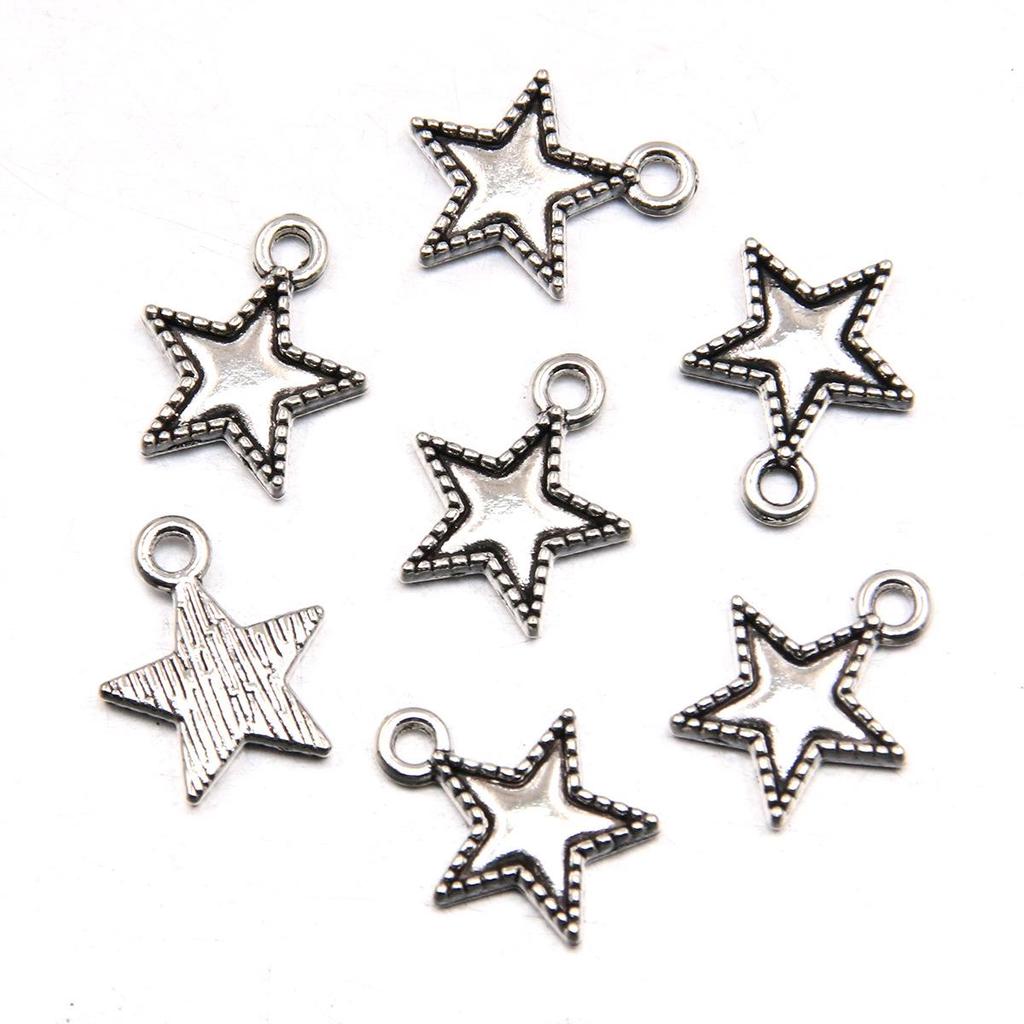 Pentagram Style 22 Antique Silver Pendant: Handmade Natural Charm Jewelry Accessory