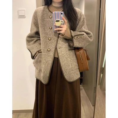 Xiaoxiangfeng Kurzmantel für Damen im Herbst und Winter, neuer kleiner französischer Wollmantel im koreanischen Design