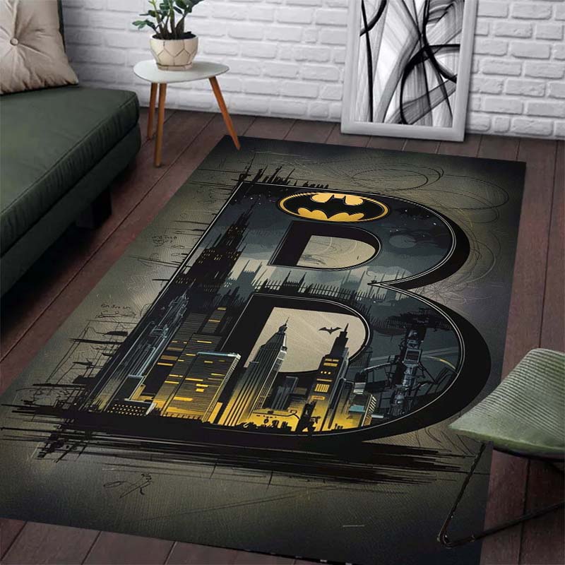 Batman Pattern Rug - Non-slip Kitchen and Outdoor Rug, Yoga Rug, Home and Bedroom Decoration, Birthday Gift