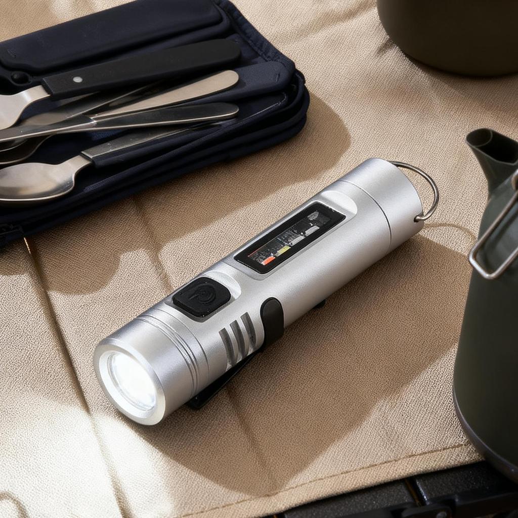 Mini Led Flashlights Rechargeable 1200mAh Battery Multi-Functional Mini Flash Light for Camping for Night Walking Fishing Hiking