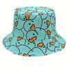 Summer Fisherman Hat Double Sided Yellow Travel Duck Bucket Hats Sunshade Anti-UV Breathable Reversible Foldable Beach Hat