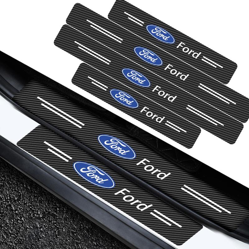 4 Stuks Autodeurplaat Koolstofvezel Drempelbeschermer Sticker Voor Ford Focus Mondeo MK1 MK2 MK4 MK3 Fiesta ST Line Kugo Transit Escape Fusion Explorer