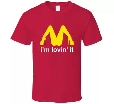 Fast Food I'm Lovin It Love Parody Funny T-Shirt Tee Shirts Gift New