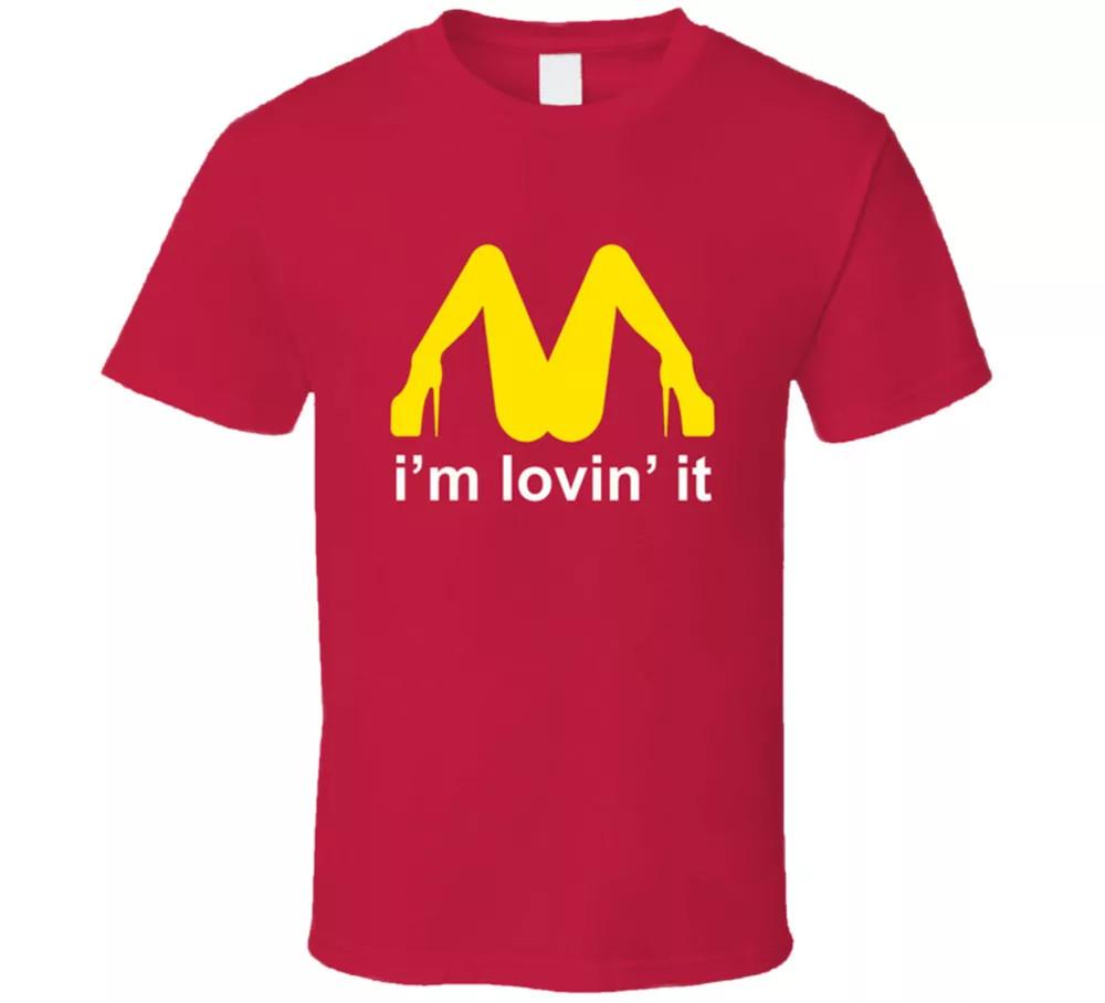 

Fast Food I m Lovin It Love Parody Funny T-Shirt Tee Shirts Gift New L