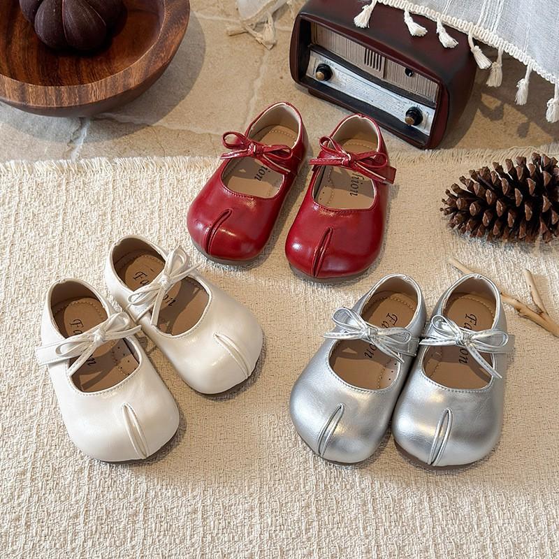 Girls Mary Jane Flats With Bow Detail Soft Sole Princess Shoes Toddlers Little Kids