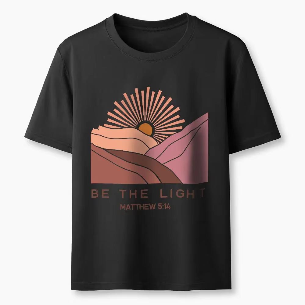 

2026 new Be The Light Christian Classic Unisexs Tshirt Highquality and Fashionable Roundneck Printed for Both Unisex and Women S