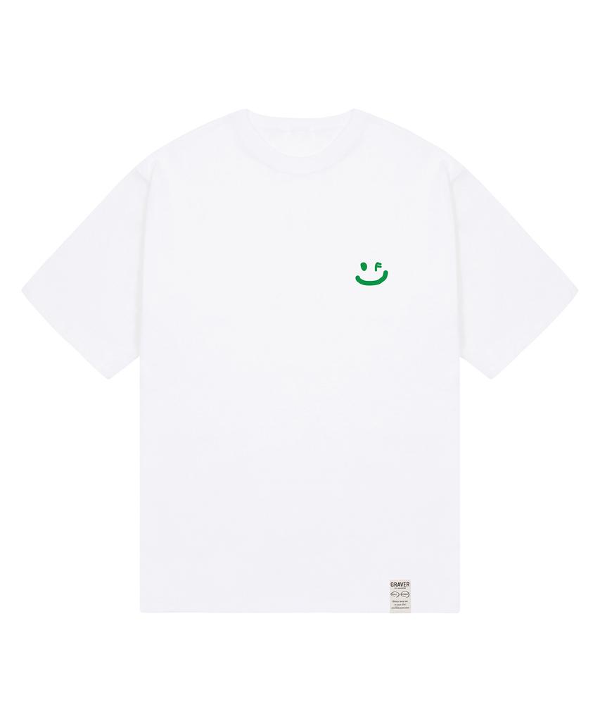GRAVER [Unisex] Small Drawing Smile Short Sleeve T-Shirt_3 Colors