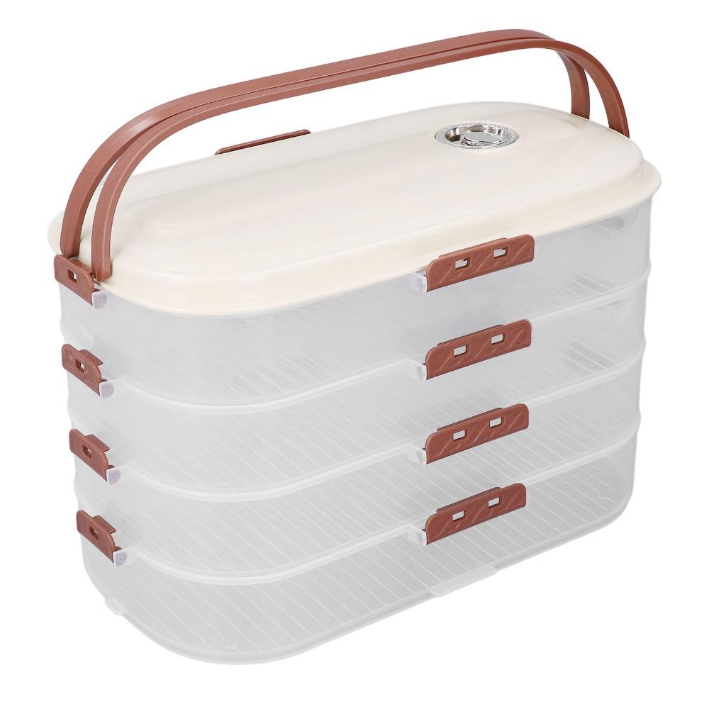 4 Layers Dumpling Storage Box Airtight Lid Snack Storage Container  Party Use