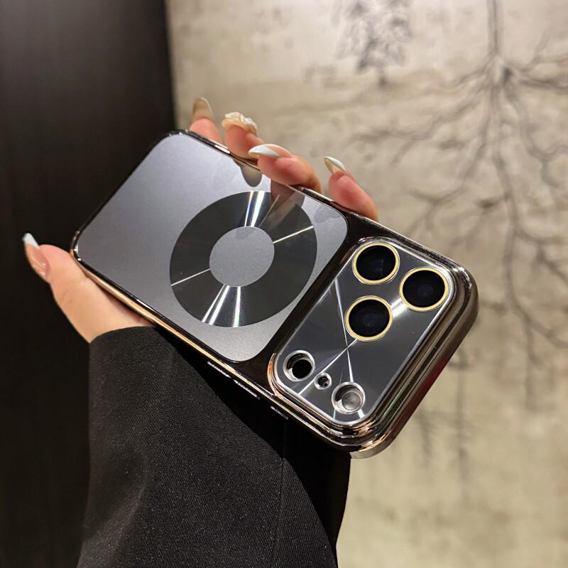 

iPhone 17 Pro Max Frosted Aurora Star Ring Magnetic Case with Apple 16 Large Window Lens Film Compatibility. iPhone 14