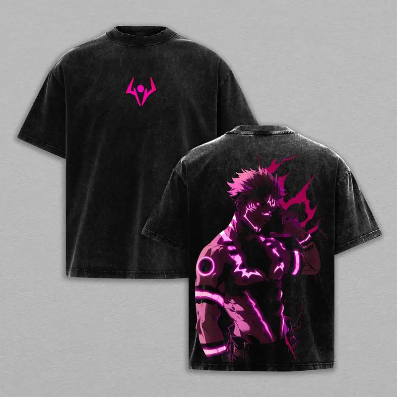 Ryomen Sukuna Jujutsu Kaisen Anime Graphic T Shirt Men Women Cotton Tshirts Vintage Washed Tee Harajuku Male Oversized T-shirt