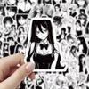 Anime Dívky Černobílé Samolepky, 100 kusů (neopakováno), voděodolný a opalovací krém.