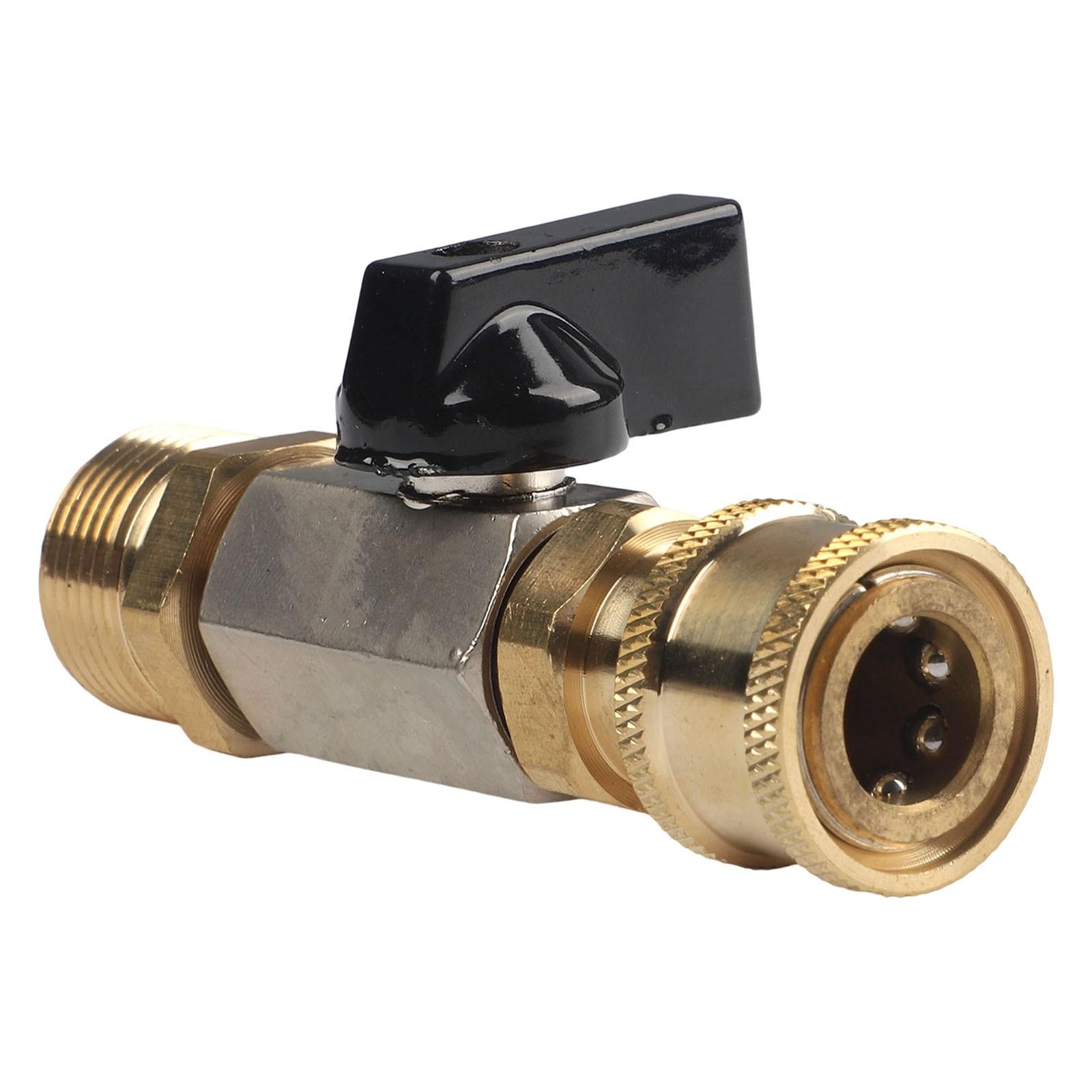 M22 14MM Adapter with Quick Connect Ball Valve for Pressure Washer 4500 PSI Use Adapter