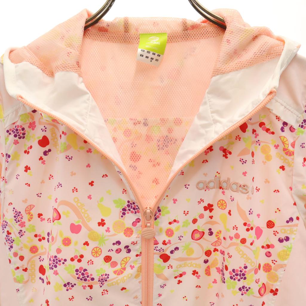 Adidas NEO LABEL Fruit Pattern Windbreaker M White Jacket Mesh Lining Women Used