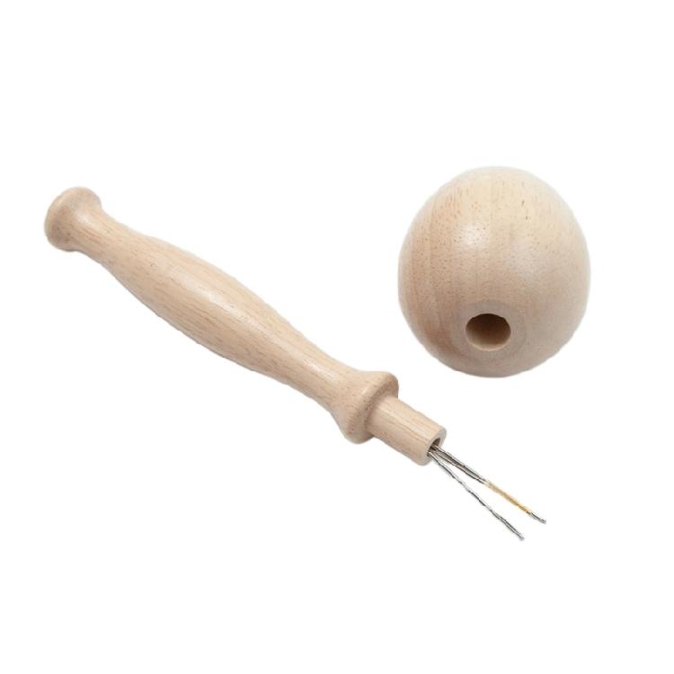 Wood Darning Egg and Needle Thread Adult Kid DIY Handicraft Home Sewing Tool