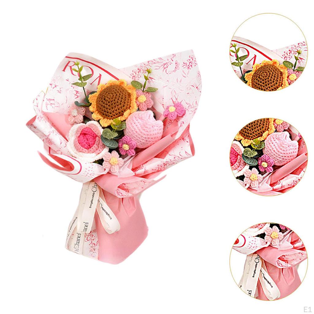 Färdig Virkad Bukettändar Kreativa Konstgjorda Blommor Hand för Festival Tacksägelsefest