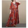 DIMANAF New 2026 Summer Women Plus Size Vintage Lady Long Dress Beach Loose Oversize Maxi Floral Print Cotton