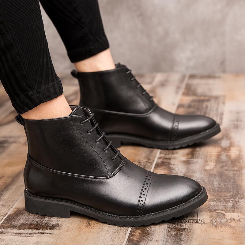 

High-top leather boots and leather shoes item number 5106, sizes 38-44 leathershoes. 38 чёрный