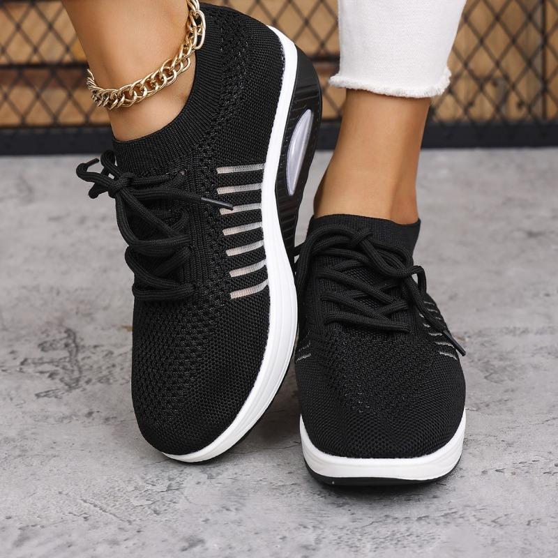 Women's Knit Slip-On Casual Shoes, Lightweight Fashion Flats, Plus Size Spring Summer Footwear