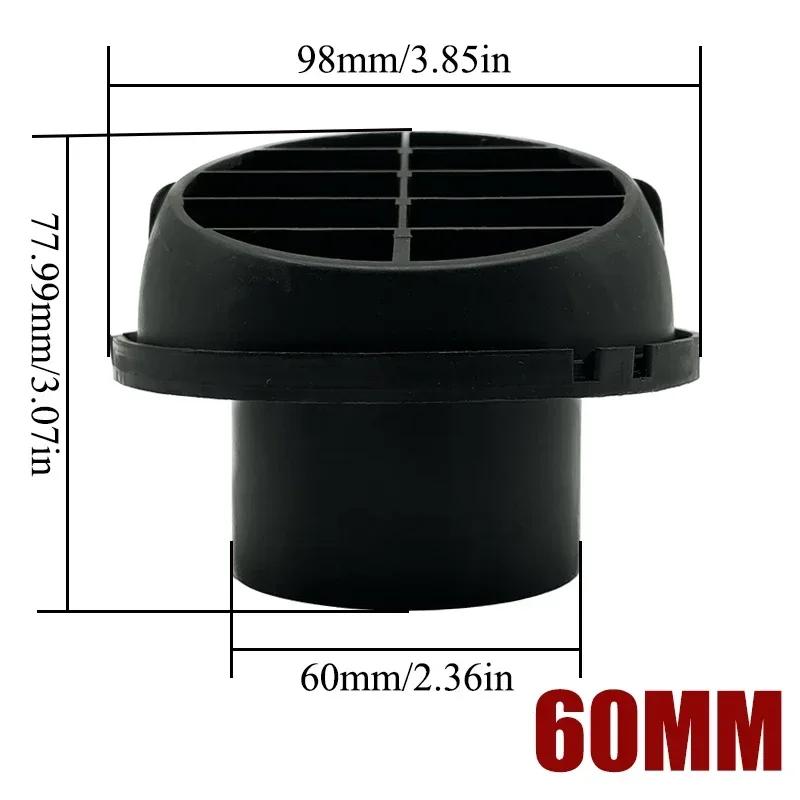2X 42/60/75/90mm Car Parking Heater Air Vent Outlet Heater Ducting Pipe Air Joiner Directional Rotatable For Webasto Eberspacher