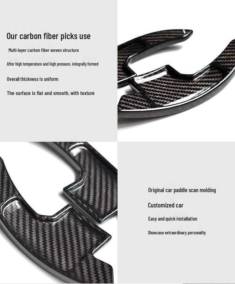 Dry Carbon Fiber Steering Wheel Shift Paddles for 2015-2021 Mustang Models