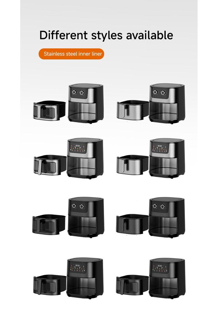 15L Large Capacity Air Fryer with Visual Baking and Integrated Stainless Steel Electric Oven