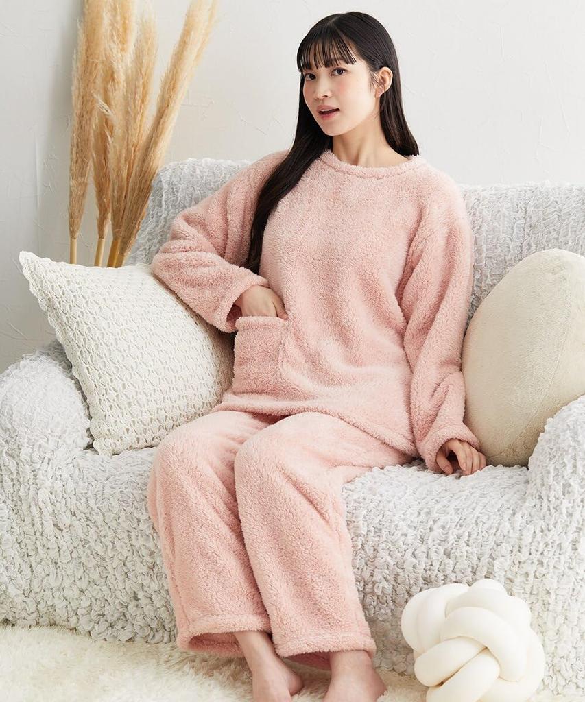 Nissen Fluffy Sheepskin Pajama Size Lavender Women's Set, M,