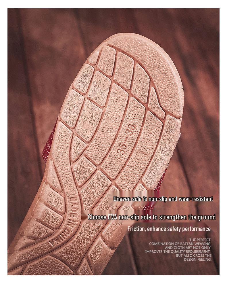 Summer Non-Slip Linen Slippers for Couples - Breathable, Odor-Free Indoor Footwear