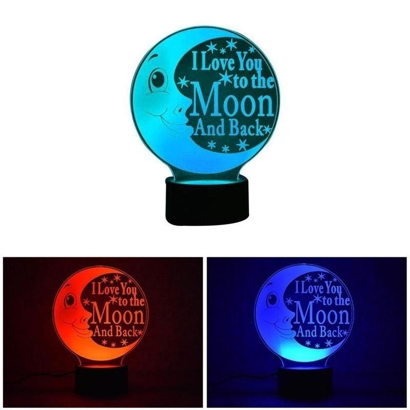Neue LED 7 Farben wechselnde 3D-Nachtlicht-Tischlampe, USB-Lampe, Acryl, Mondnacht-Design