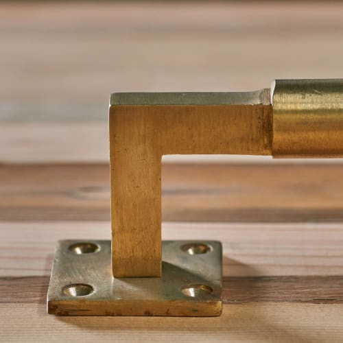 GALLUP Round Grip Door Handle, Brass, Antique Style, with Screws, 7505-50 (Gold)