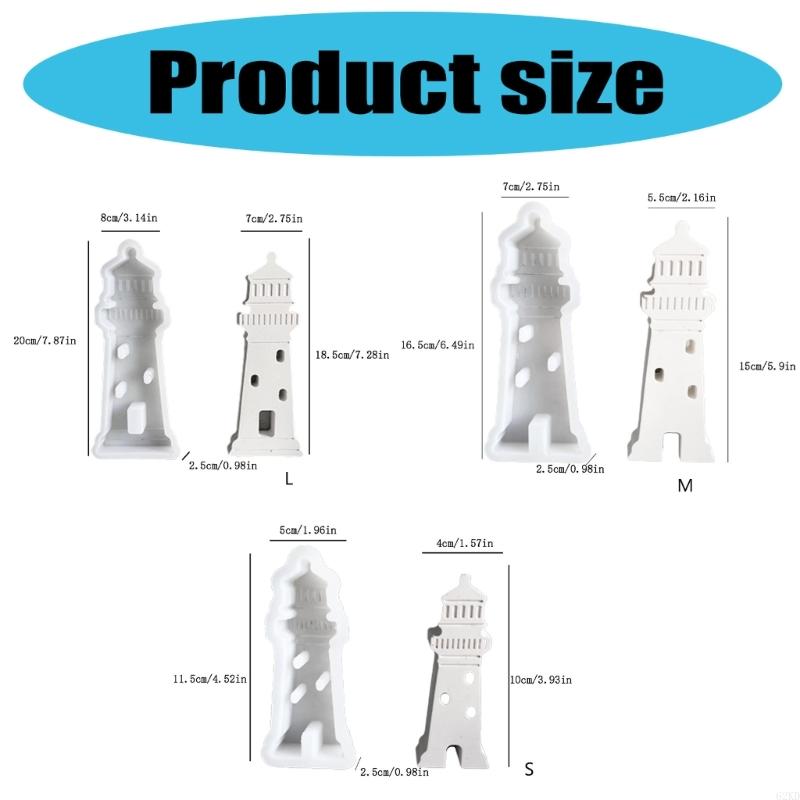 62KD Handmade Decors Silicones Lighthouse Mold Resins Casting Art Projects